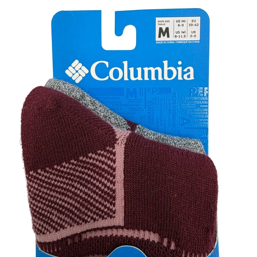 Columbia Ski Socks Women Size M Red Grey NEW 2-Pack Over-The-Calf LOT OF 4 PAIR